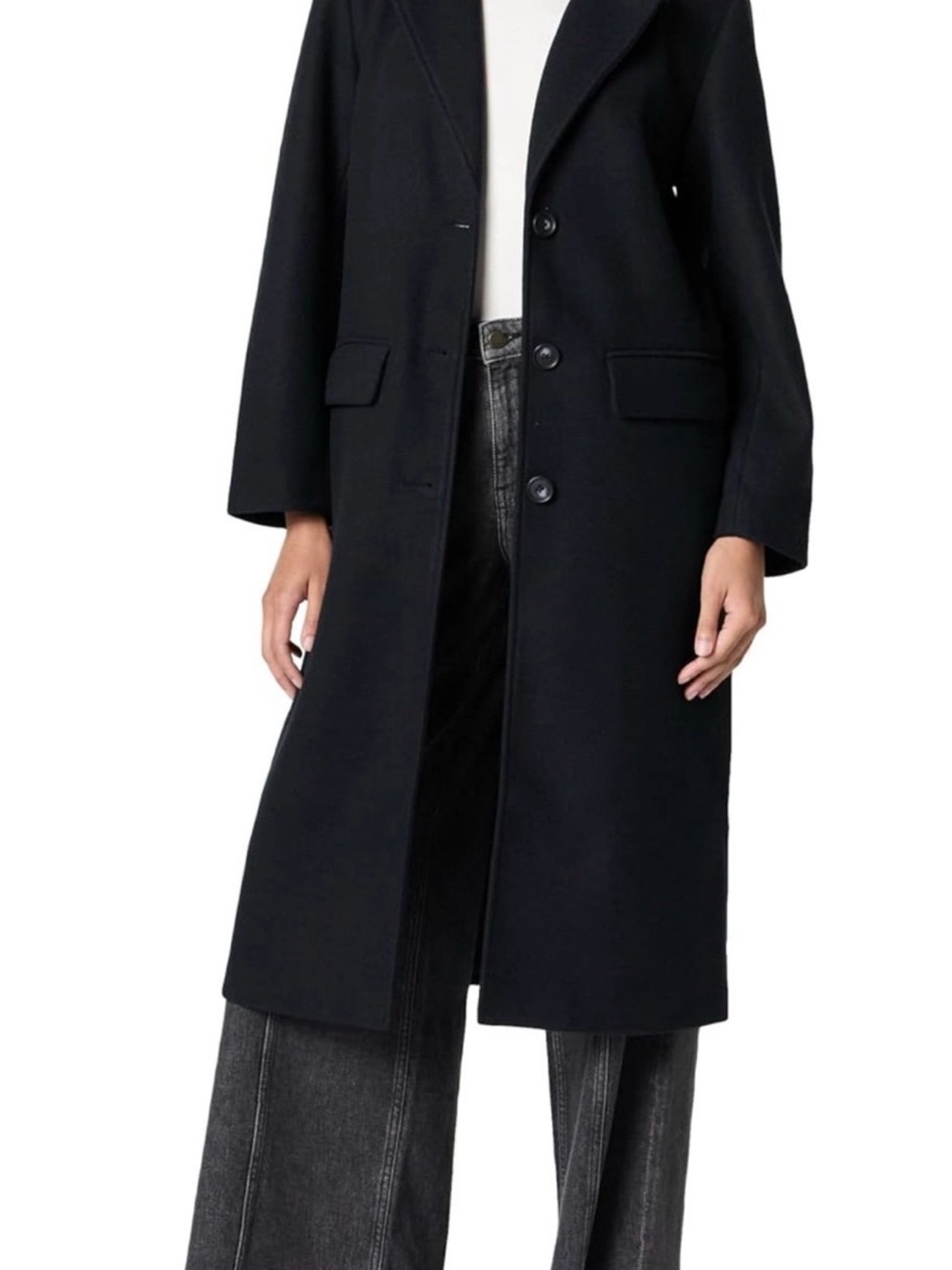 Long Navy  Single-Breasted Trench Coat for Women Size Large